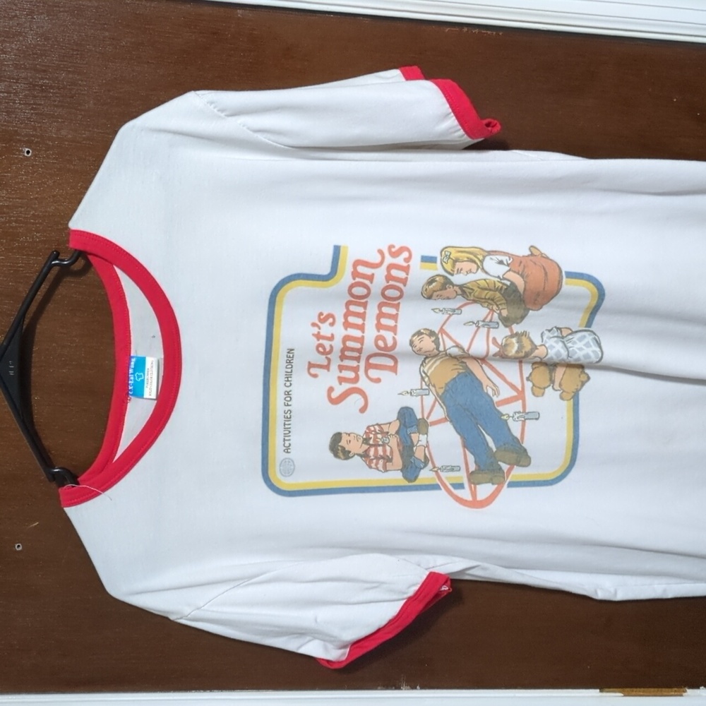 Vintage White/Red ‘Let’s Summon Demons’ Graphic Tee